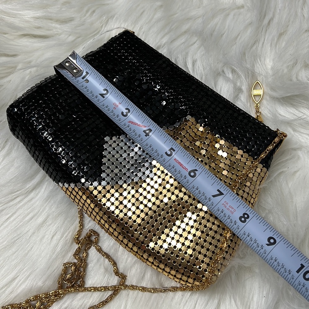Black gold & silver vintage purse chain mesh - Picture 6 of 8